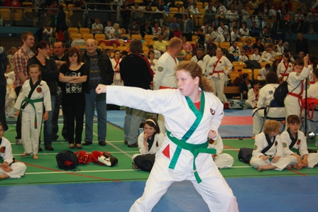 Master Forde with a very  happy Peter Murray winner Gold Medal sparring, gold medal forms, Bronze medal breaking.