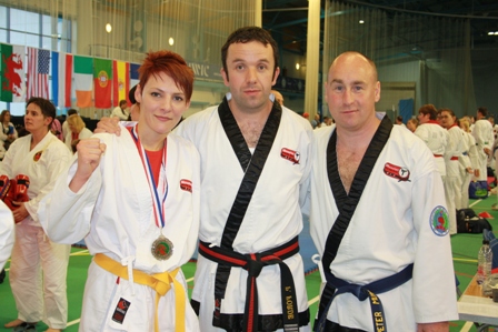 Master Forde with his students Kinga Jacek and Peter Murray