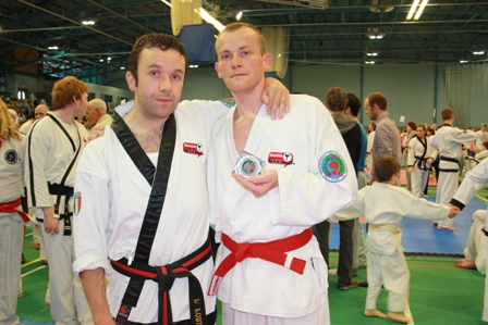 Master Forde with his student Kamil Malecki, Kamil won Silver medal for sparing.